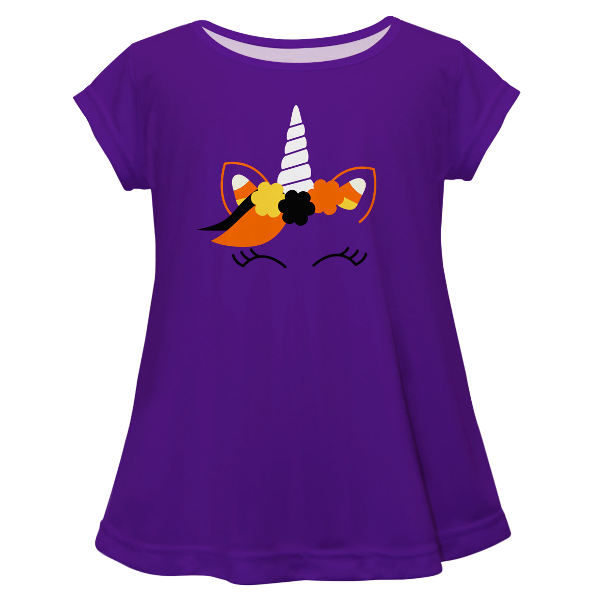Unicorn Halloween Purple Short Sleeve Laurie Top
