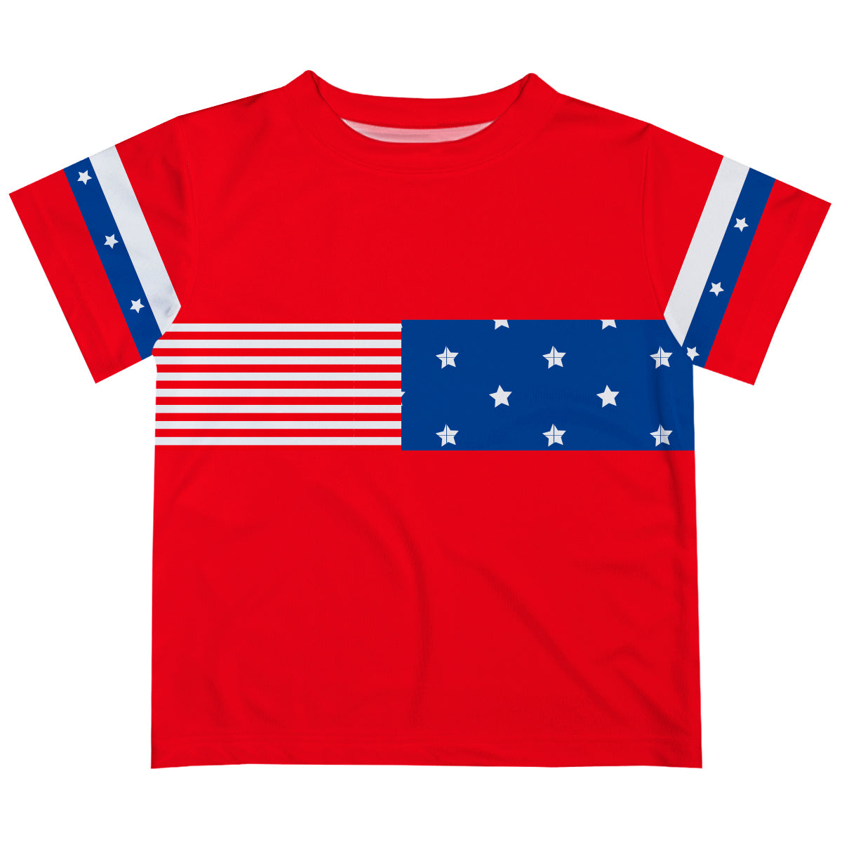 American Flag Red Short Sleeve Tee Shirt