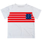 American Red Stripes White Short Sleeve Tee Shirt
