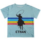 Cowboy Personalized Name Blue Short Sleeve Tee Shirt