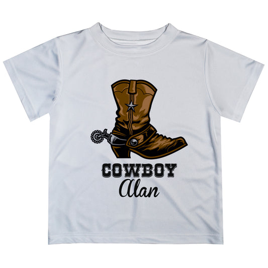 Cowboy Name White Short Sleeve Tee Shirt
