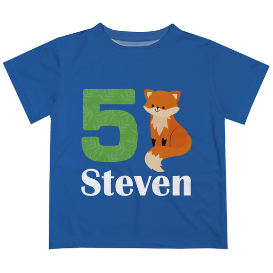Fox Personalized Name and Number Navy Long Sleeve Tee Shirt