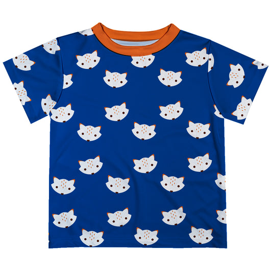 Fox Print Royal Short Sleeve Tee Shirt