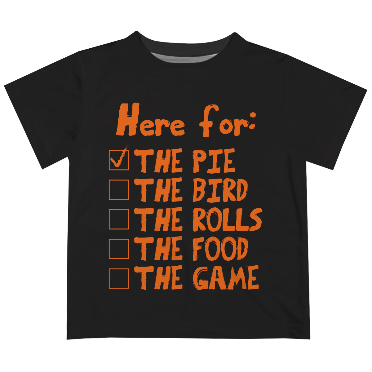 Here For The Pie Black Short Sleeve Tee Shirt