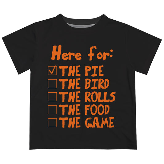 Here For The Pie Black Short Sleeve Tee Shirt
