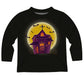 Haunted House Black Long Sleeve Tee Shirt