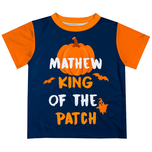 King Of  The Patch Name Navy and Orange Boys Tee Shirt SS