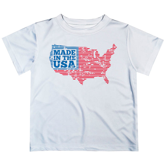 Made In USA Personalized Name White Short Sleeve Tee Shirt