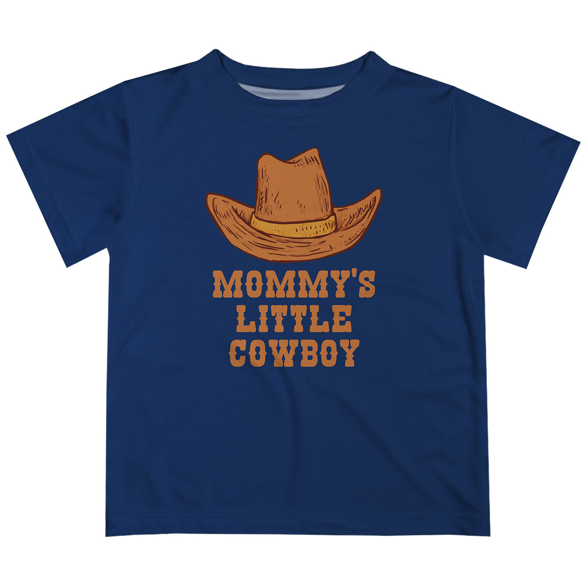 Mommy's Little Cowboy Navy Short Sleeve Boys Tee Shirt