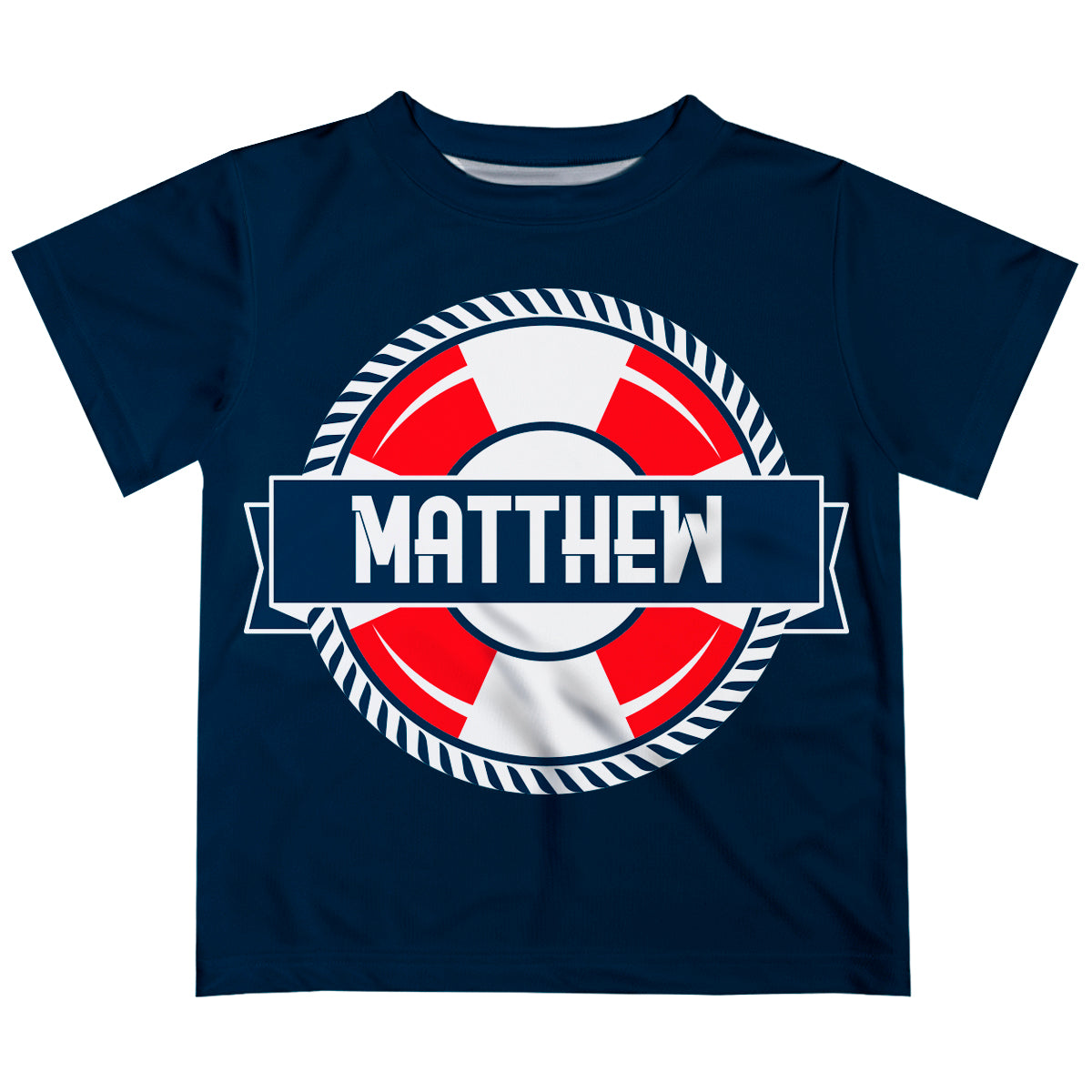 Nautical Name Navy Short Sleeve Tee Shirt