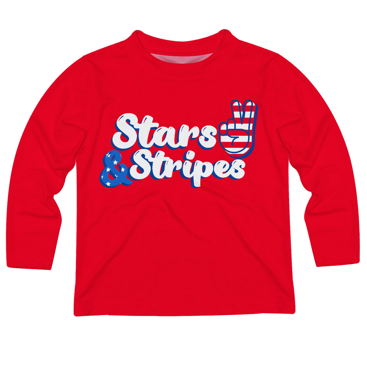 Stars and Stripes Red Long Sleeve Tee Shirt