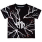 Thunder White Monogram Black Short Sleeve Boys Tee Shirt