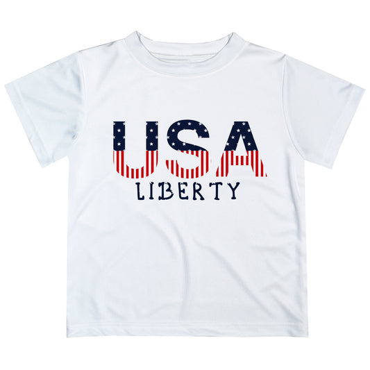 USA Liberty White Short Sleeve Tee Shirt
