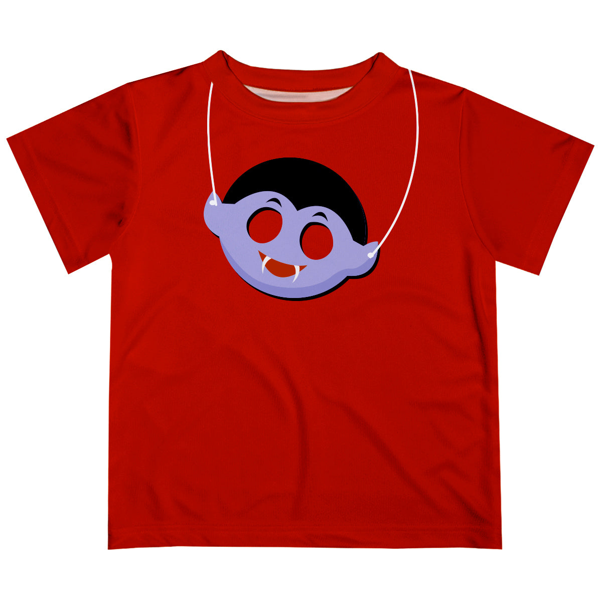 Vampire Mask Red Short Sleeve Boys Tee Shirt