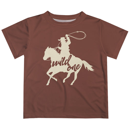 Wild One Brown Short Sleeve Boys Tee Shirt