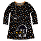 Cat and Spider Black Polka Dots Long Sleeve A Line Dress
