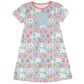 Flowers Print Personalized Monogram Light Blue Short Sleeve A Line Dress - Wimziy&Co.