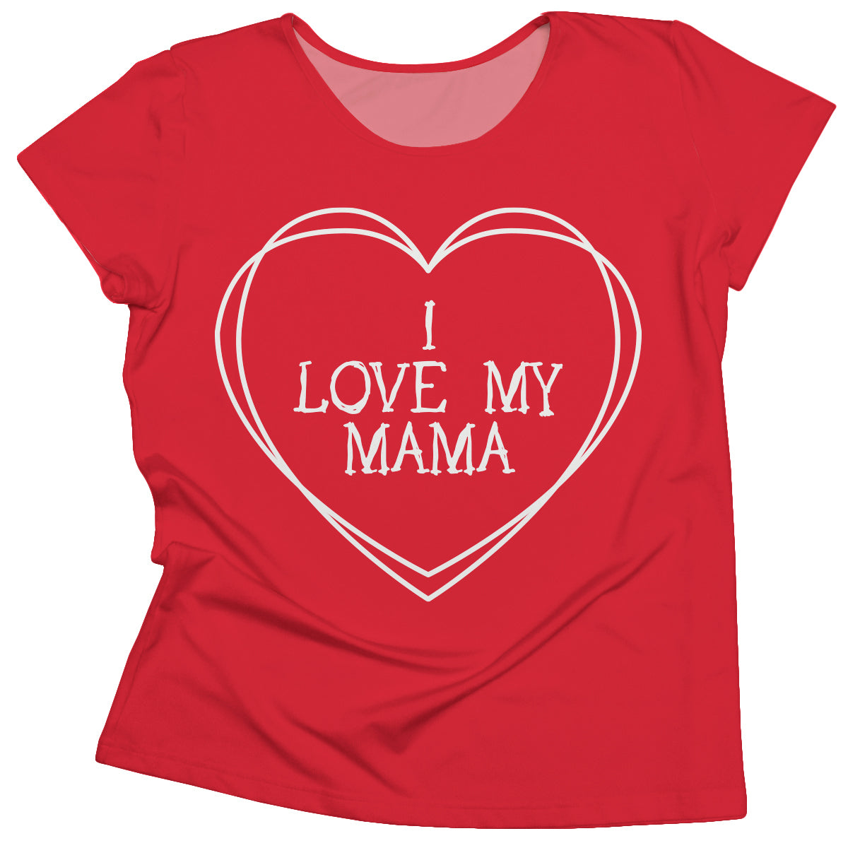 Heart Red and White Short Sleeve Tee Shirt