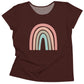 Rainbow Pink Mint and Brown Short Sleeve Tee Shirt