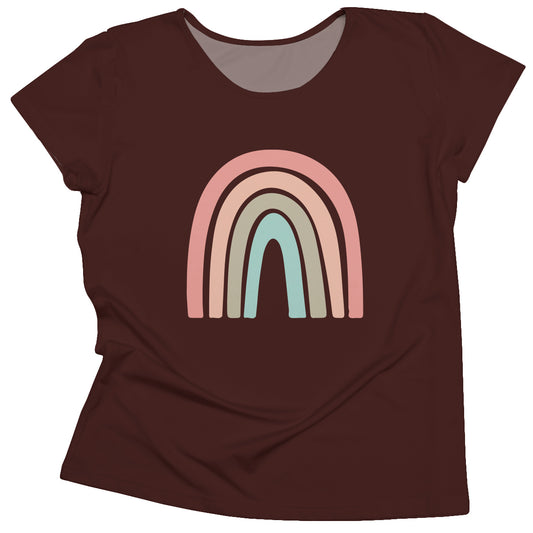 Rainbow Pink Mint and Brown Short Sleeve Tee Shirt