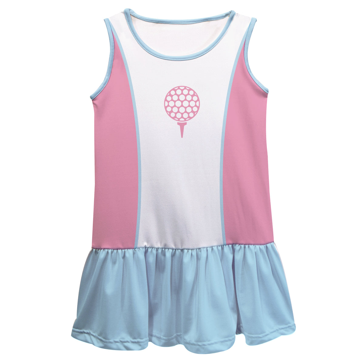 Golf White Pink and Light Blue Lily Dress