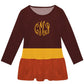 Personalized Monogram Brown Orange and Yellow Long Sleeve Lily Dress