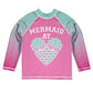 Mermaid Pink and Mint Degrade Long Sleeve Rash Guard