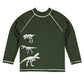 Dinosaurs Green Long Sleeve Rash Guard