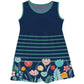Flowers Personalized Monogram Navy and Mint Stripes Tank Dress - Wimziy&Co.