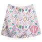 Floral Print Personalized Monogram White Skirt