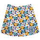 Floral Print Personalized Monogram Light Blue Skirt
