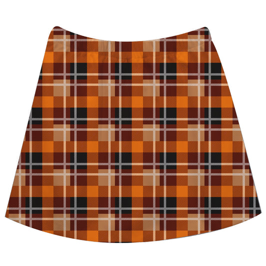 Plaid Brown Orange and Black Skirt