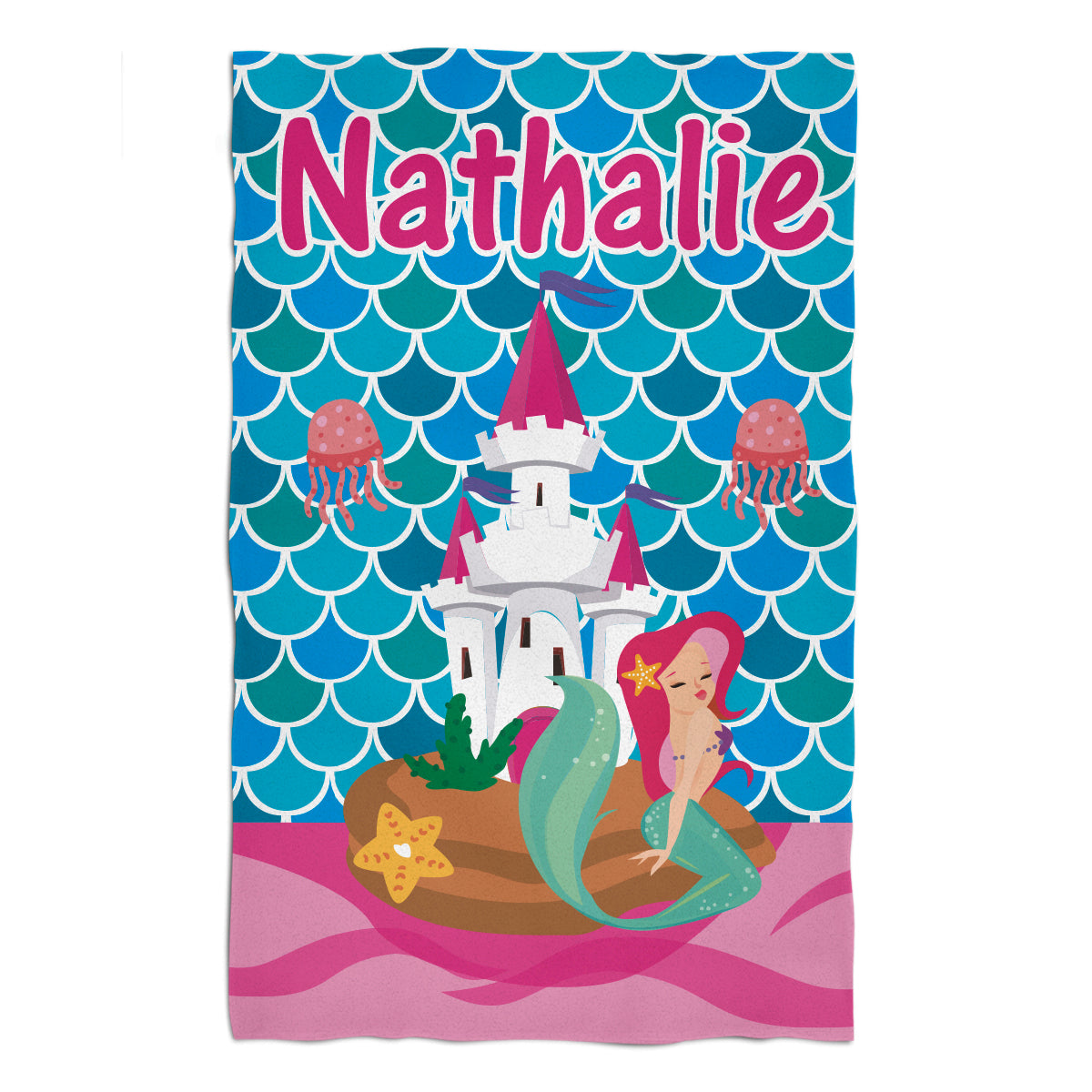 Castle Personalized Name Colors Towel 51 x 32""