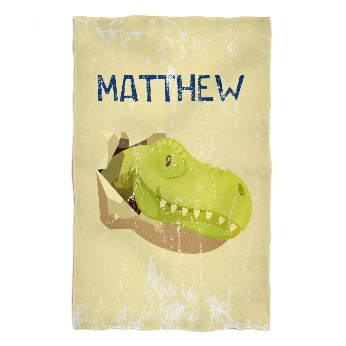 Dinosaurs Face Name Yellow Towel