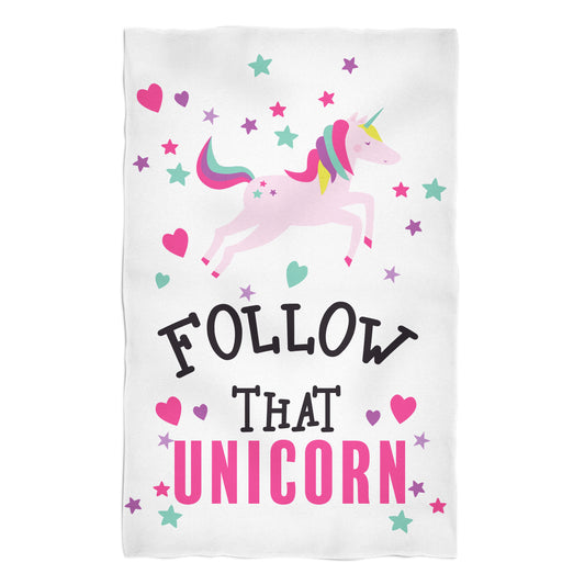 Follow That Unicorn White Towel 51 x 32""
