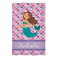 Mermaid Personalized Name Colors Towel 51 x 32""
