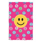 Smile Face Print Hot Pink Towel 51 x 32""