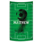 Soccer Field Personalized Name Green Towel 51 X 32""