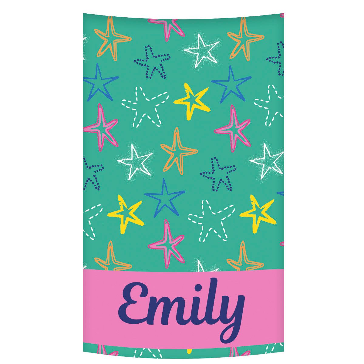 Stars Name Green Girls Towel