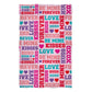 Valentines Print Pink Towel  51x 32""