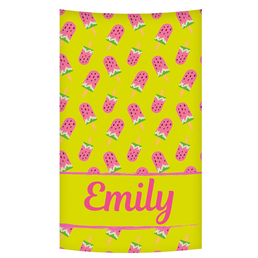 Watermelon Print Name Yellow Towel