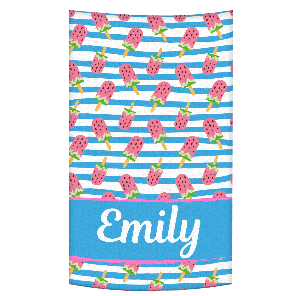 Watermelon Ice Pops Print Name Aqua Towel  51 X 32""
