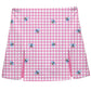 Bees Print Pink Check Skort
