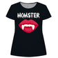 Momster Black and White Short Sleeve Women Tee Shirt