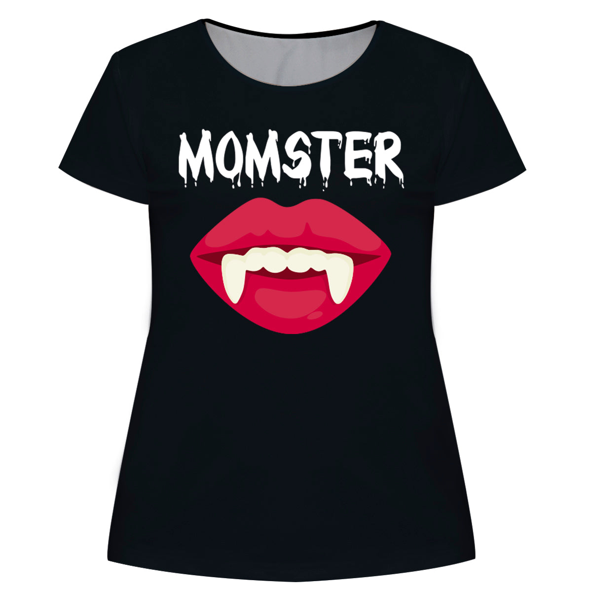 Momster Black and White Short Sleeve Women Tee Shirt