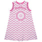 Nautical Name Pink and White A Line Dress