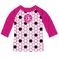 Soccer Ball Print Monogram White and Hot Pink Tee Shirt 3/4 Sleeve