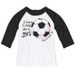 I Know I Play Like a Girl White and Black Raglan Tee Shirt 3/4 Sleeve