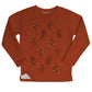 Flowers Brown Fleece Sweatshit With Side Vents