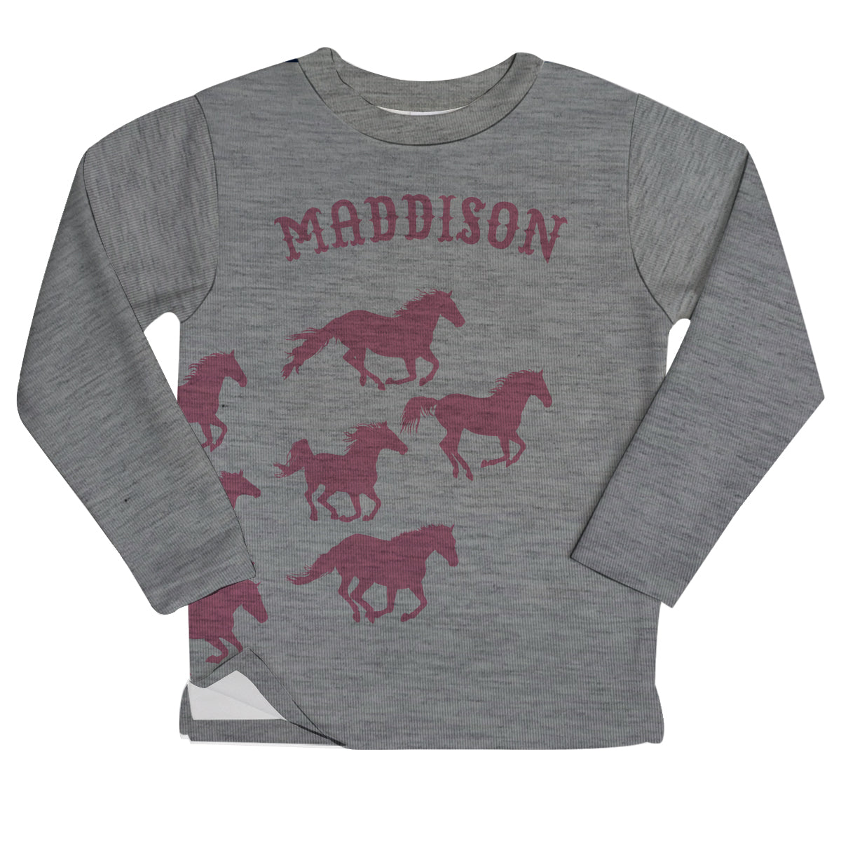 Horses Name Gray Heather Fleece Girls Sweatshirt